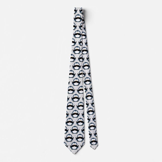 Mustache Penguin Neck Tie (Front)