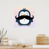 Mustache Penguin Poster (Kitchen)