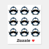 Mustache Penguin Set Contour Cut Sticker (Sheet)