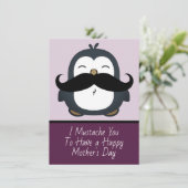 Mustache Penguin Single Mother's Day | Purple (Standing Front)