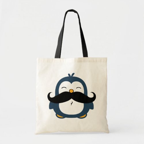 Mustache Penguin Tote Bag