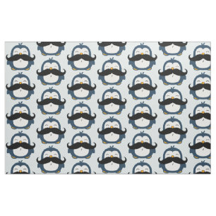 Mustache Penguin Trend Pattern Fabric