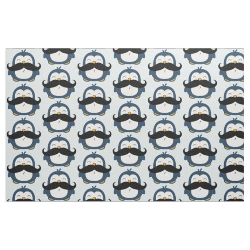 Mustache Penguin Trend Pattern Fabric