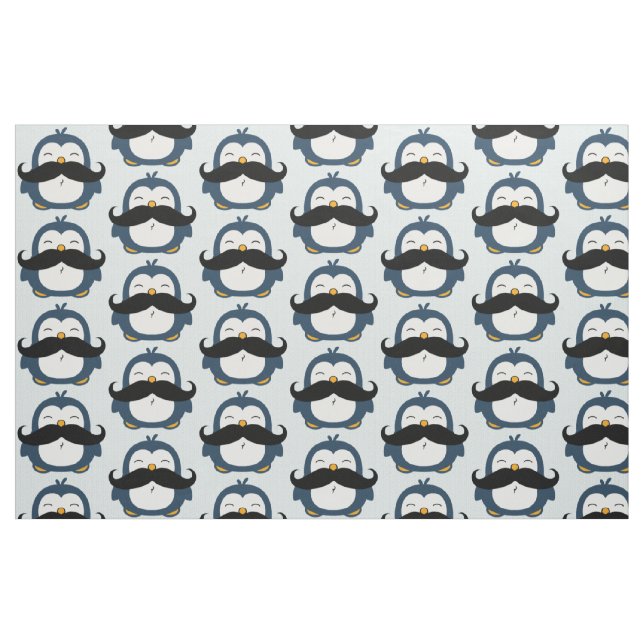 Mustache Penguin Trend Pattern Fabric (Fat Quarter)