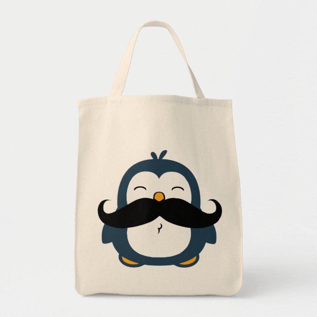 Mustache Penguin Trend Tote Bag (Front)