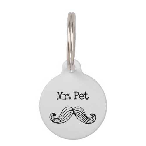 Mustache Pet ID Tag