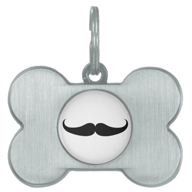 Mustache Pet Name Tag (Front)