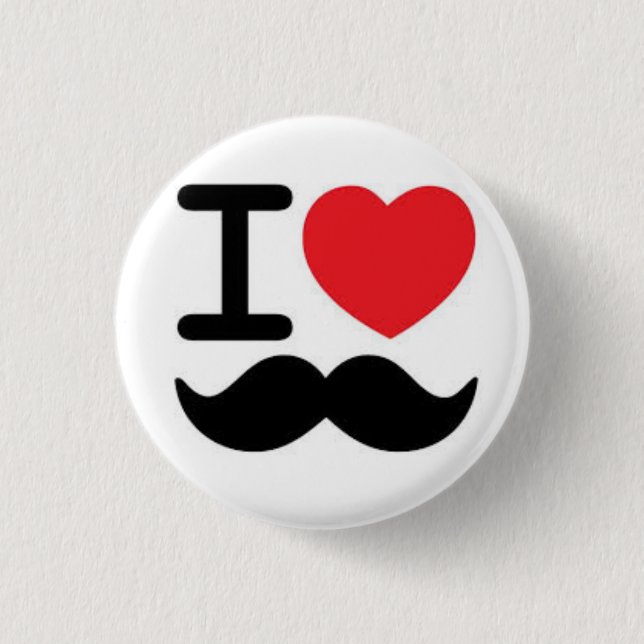 Mustache Pinback Button (Front)