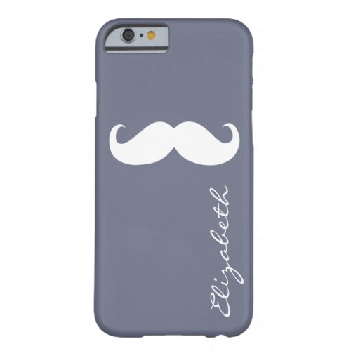 Mustache Plain Gray Background Barely There iPhone 6 Case