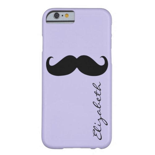 Mustache Plain Lavender Background Barely There iPhone 6 Case