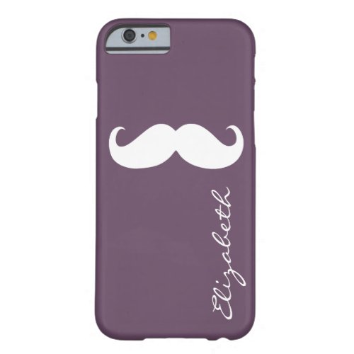 Mustache Plain Lavender Background Barely There iPhone 6 Case