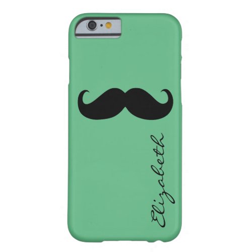 Mustache Plain Mint Background Barely There iPhone 6 Case