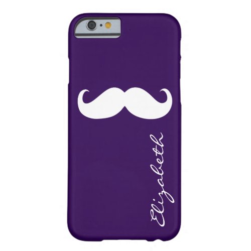 Mustache Plain Purple Background Barely There iPhone 6 Case