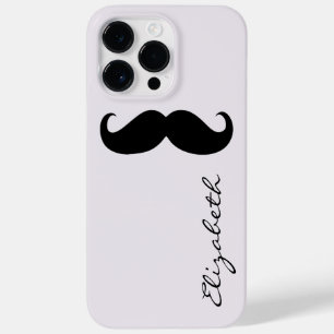 Mustache Plain Silver Background Case-Mate iPhone 14 Pro Max Case