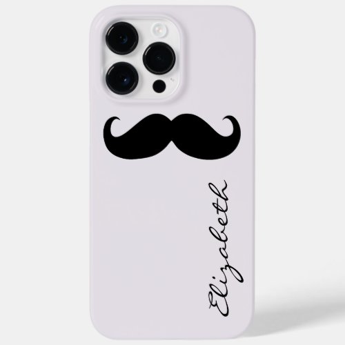 Mustache Plain Silver Background Case_Mate iPhone 14 Pro Max Case