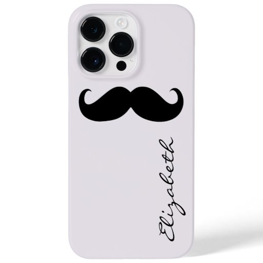 Mustache Plain Silver Background Case-Mate iPhone 14 Pro Max Case