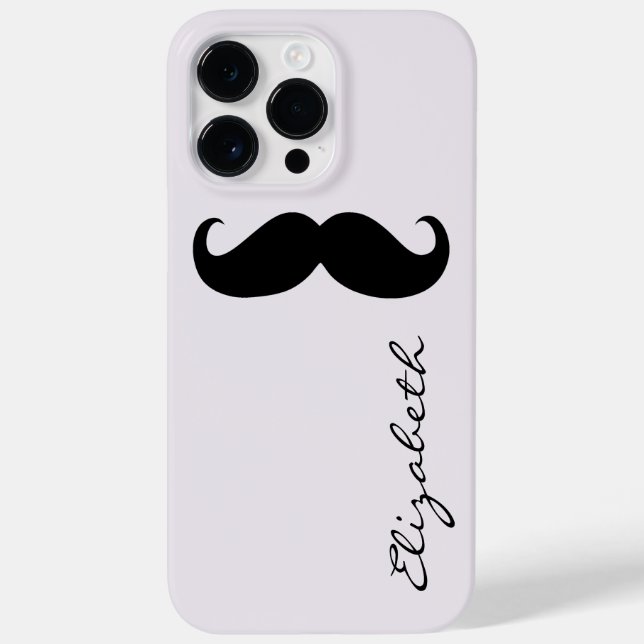 Mustache Plain Silver Background Case-Mate iPhone Case (Back)