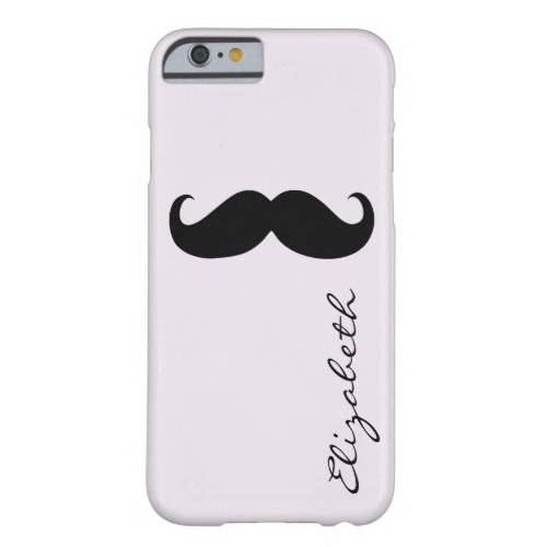 Mustache Plain Silver Background Barely There iPhone 6 Case