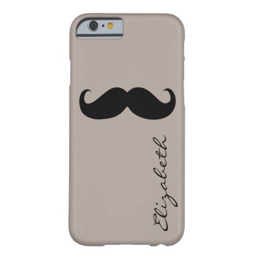 Mustache Plain Tan Background Barely There iPhone 6 Case