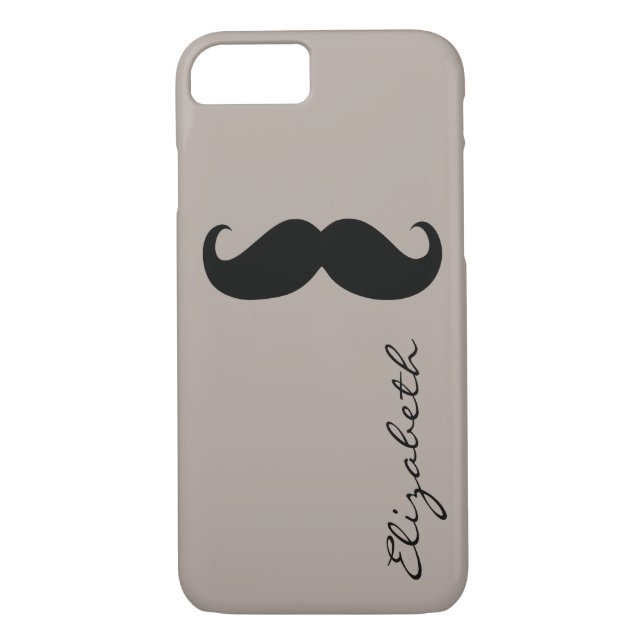 Mustache Plain Tan Background Case-Mate iPhone Case (Back)