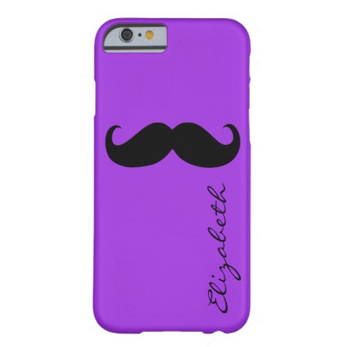 Mustache Plain Violet Background Barely There iPhone 6 Case