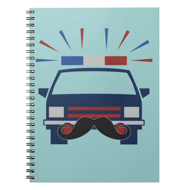 Mustache Police custom color notebook (Front)