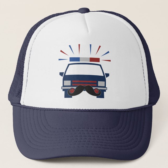 Mustache Police hat - choose color (Front)