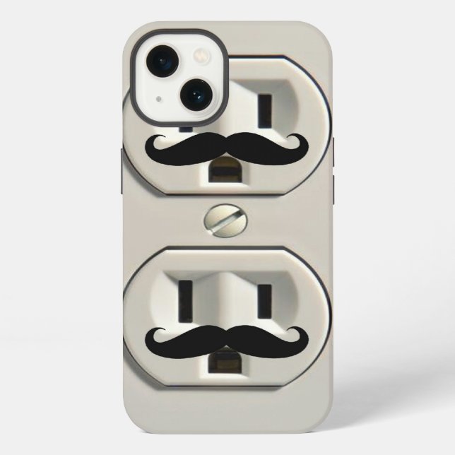 Mustache power outlet iphone case (Back)