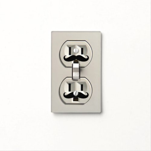 Mustache power outlet light switch cover