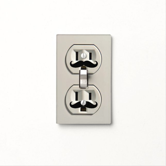 Mustache power outlet light switch cover (In Situ)
