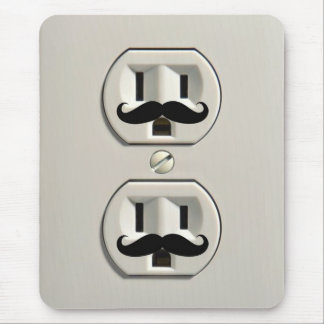 Mustache power outlet mouse pad