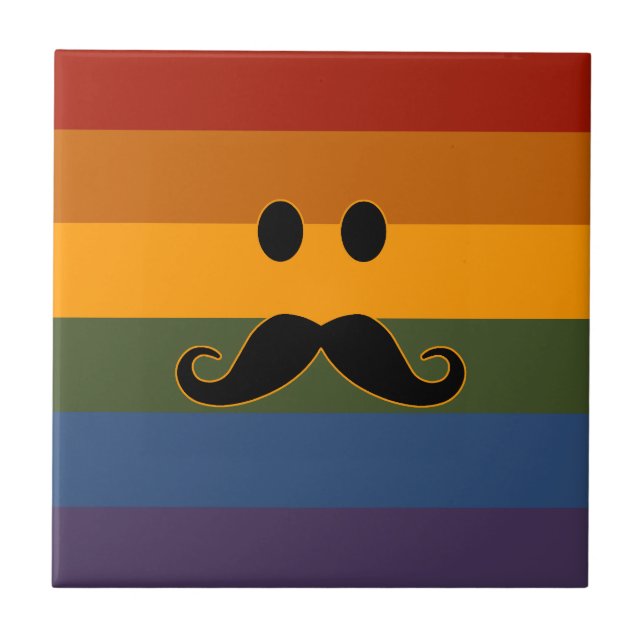 Mustache Pride ceramic tiles (Front)