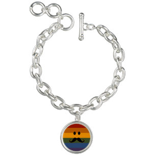 Mustache Pride charm bracelet