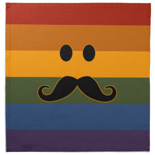 Mustache Pride custom cloth napkins