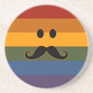 Mustache Pride custom coaster