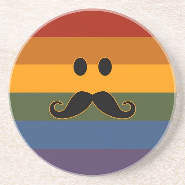 Mustache Pride custom coaster (Front)