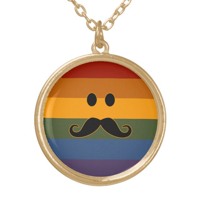 Mustache Pride custom necklace (Front)