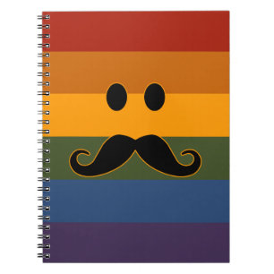 Mustache Pride custom notebook