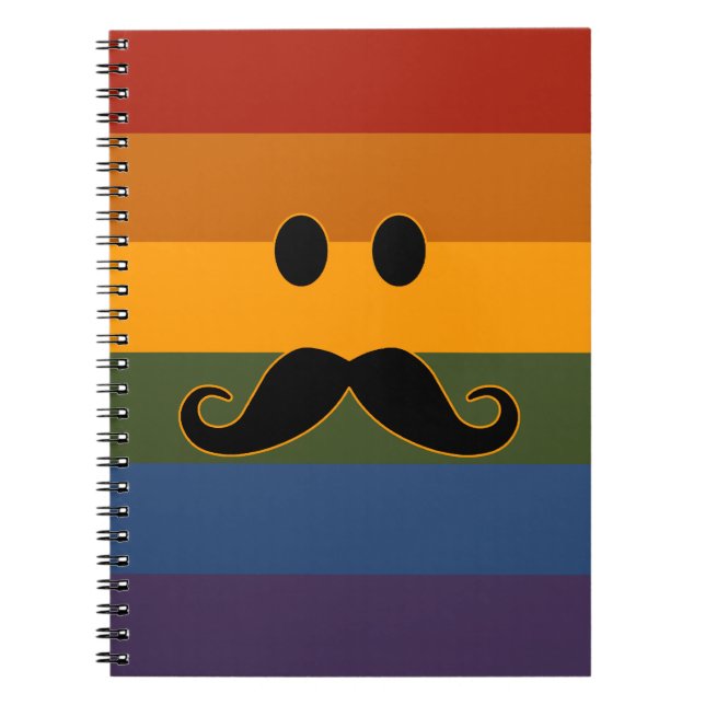 Mustache Pride custom notebook (Front)