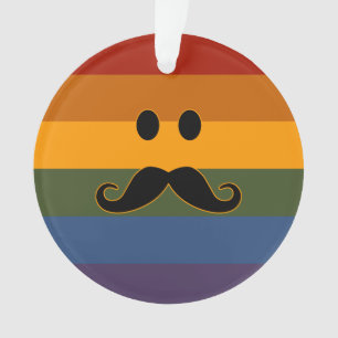 Mustache Pride custom ornament