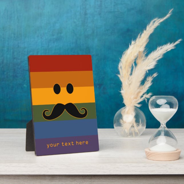 Mustache Pride custom plaque (Side)