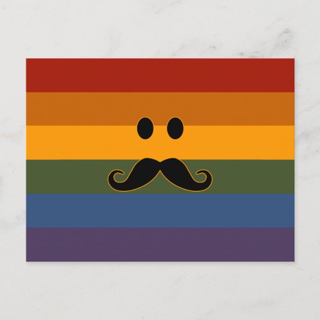Mustache Pride custom postcard (Front)