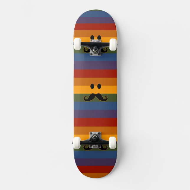 Mustache Pride custom skateboard (Front)