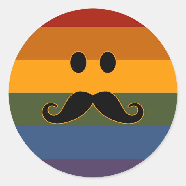 Mustache Pride custom stickers (Front)