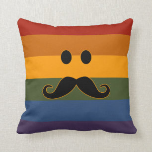 Mustache Pride custom throw pillow