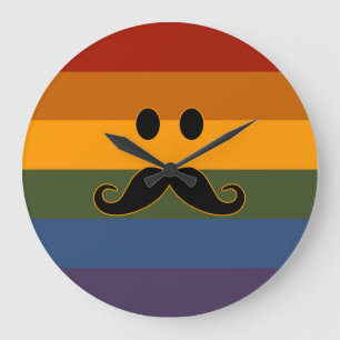 Mustache Pride custom wall clock