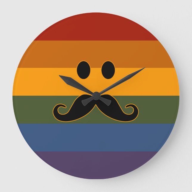 Mustache Pride custom wall clock (Front)