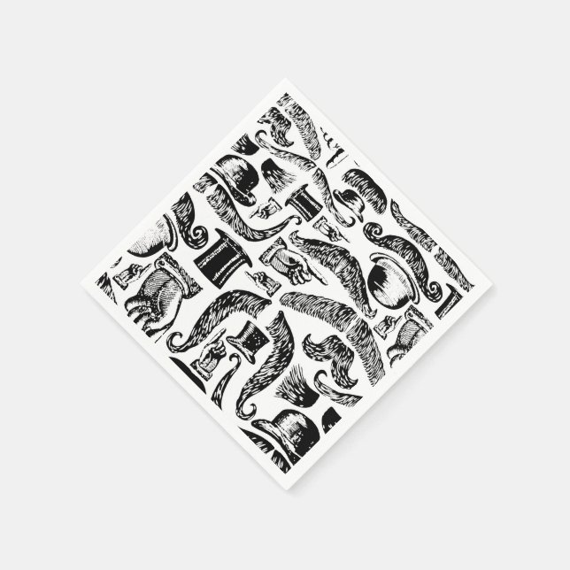 Mustache Print Napkins (Corner)
