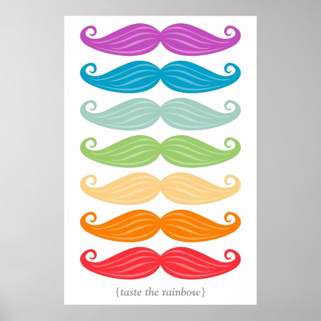 Mustache Rainbow Poster (Front)