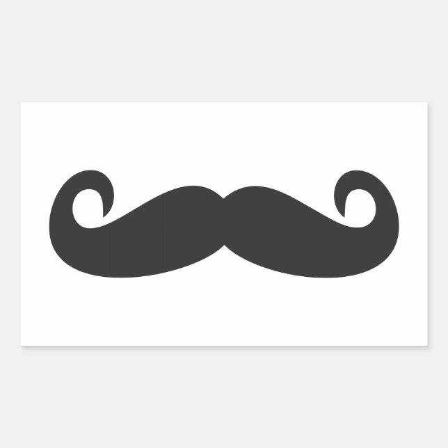 Mustache Rectangular Sticker (Front)